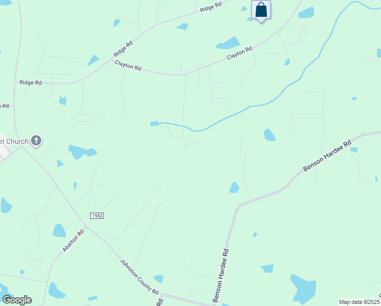 map of restaurants, bars, coffee shops, grocery stores, and more near 557 Clayton Road in Angier