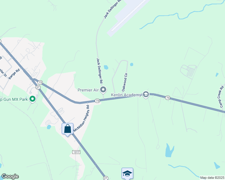 map of restaurants, bars, coffee shops, grocery stores, and more near 3652 Oakwood Circle in Iron Station