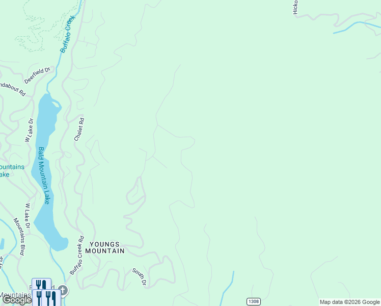 map of restaurants, bars, coffee shops, grocery stores, and more near 287 Matho Trace in Lake Lure