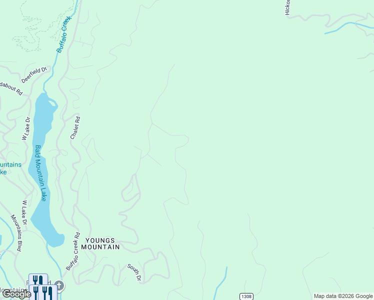 map of restaurants, bars, coffee shops, grocery stores, and more near 287 Matho Trace in Lake Lure