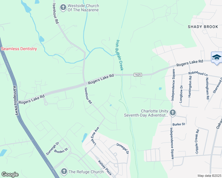 map of restaurants, bars, coffee shops, grocery stores, and more near 4430 Rogers Lake Road in Kannapolis
