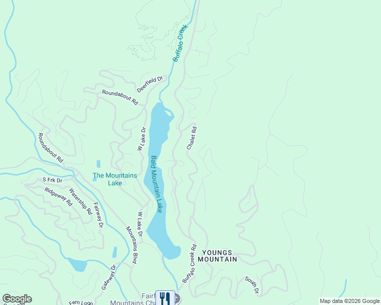 map of restaurants, bars, coffee shops, grocery stores, and more near 215 Chalet Rd in Lake Lure