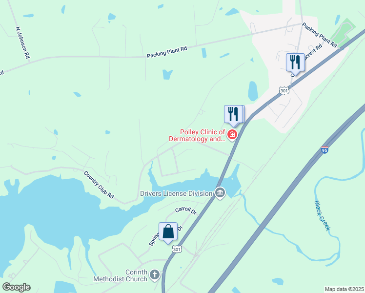 map of restaurants, bars, coffee shops, grocery stores, and more near 111 Cypress Point in Smithfield