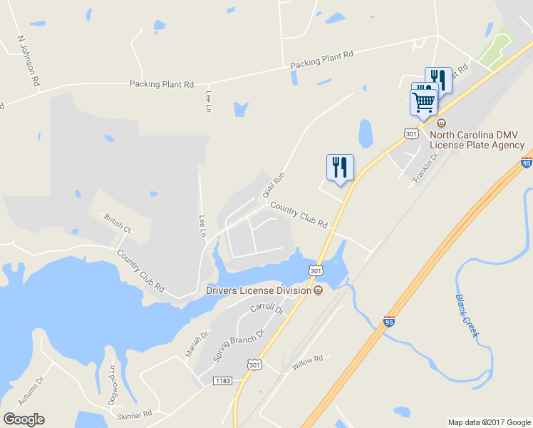 map of restaurants, bars, coffee shops, grocery stores, and more near 111 Cypress Point in Smithfield