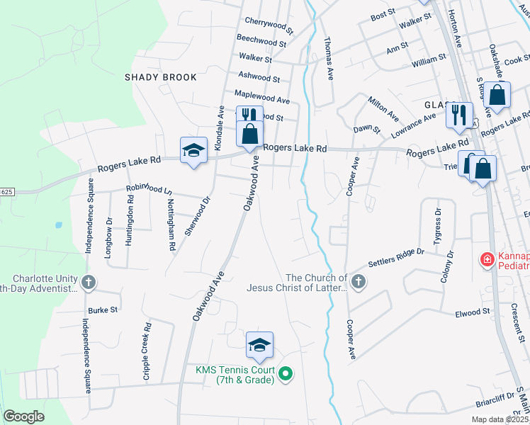map of restaurants, bars, coffee shops, grocery stores, and more near 1411 Azalea Ave in Kannapolis