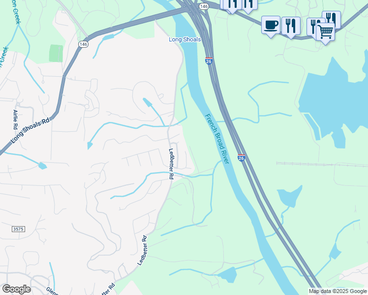 map of restaurants, bars, coffee shops, grocery stores, and more near 41 Manderley Way in Arden