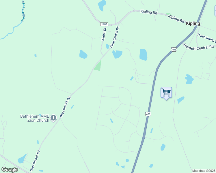 map of restaurants, bars, coffee shops, grocery stores, and more near 1214 Olive Branch Road in Fuquay-Varina
