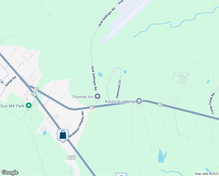 map of restaurants, bars, coffee shops, grocery stores, and more near 3652 Oakwood Circle in Iron Station