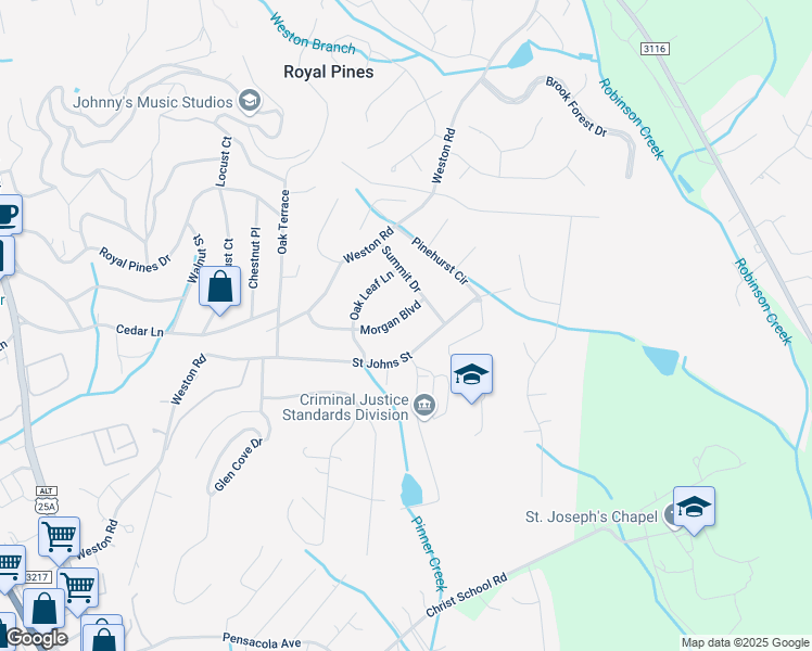 map of restaurants, bars, coffee shops, grocery stores, and more near 21 Morgan Boulevard in Arden