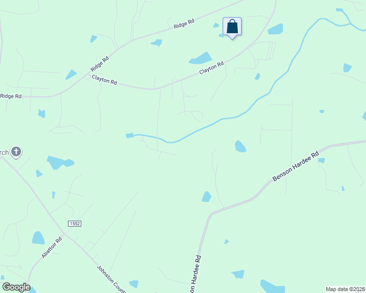 map of restaurants, bars, coffee shops, grocery stores, and more near 557 Clayton Road in Angier