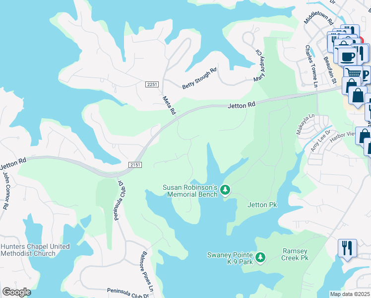 map of restaurants, bars, coffee shops, grocery stores, and more near 19126 Double Eagle Drive in Cornelius