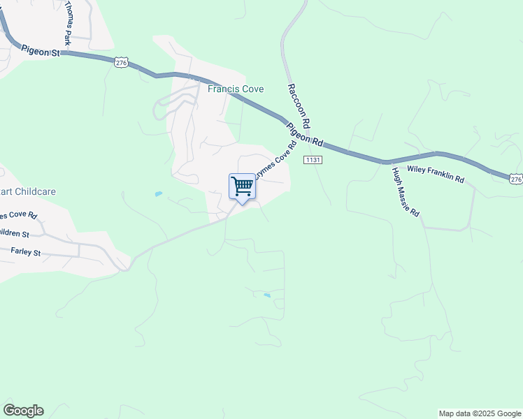 map of restaurants, bars, coffee shops, grocery stores, and more near Christopher Farms Road in Waynesville