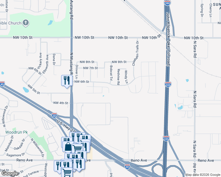 map of restaurants, bars, coffee shops, grocery stores, and more near 700 Bobcat Trail in Yukon