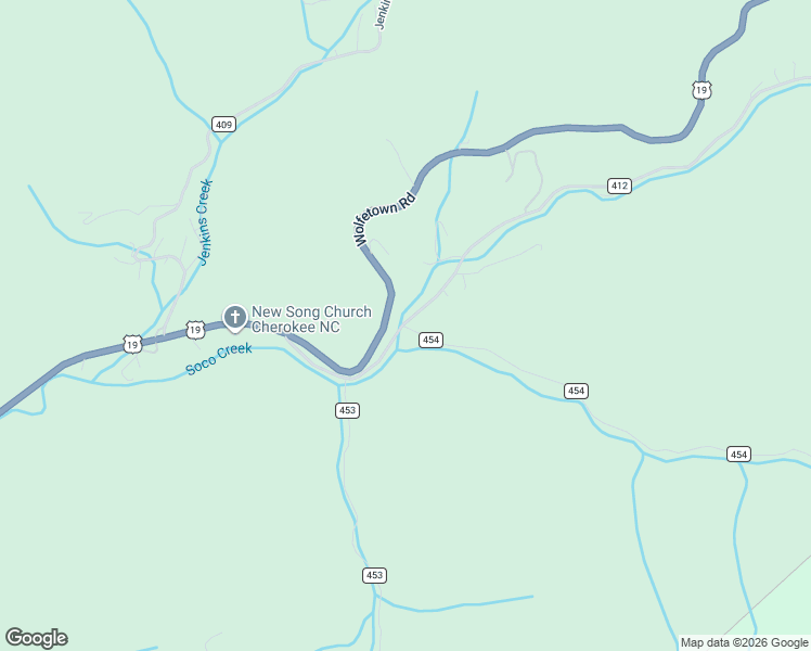 map of restaurants, bars, coffee shops, grocery stores, and more near 79 Black Rock Road in Cherokee