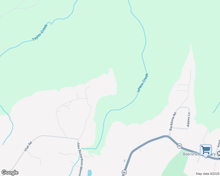 map of restaurants, bars, coffee shops, grocery stores, and more near 284 Middle Ridge Road in Beersheba Springs
