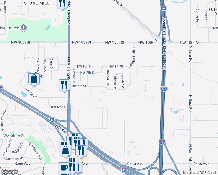 map of restaurants, bars, coffee shops, grocery stores, and more near 700 Bobcat Trail in Yukon