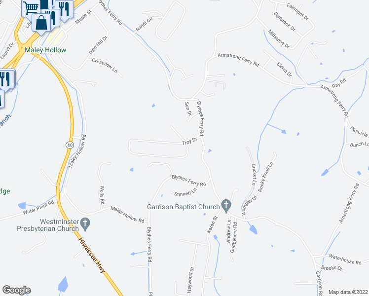 map of restaurants, bars, coffee shops, grocery stores, and more near 826 Troy Drive in Dayton