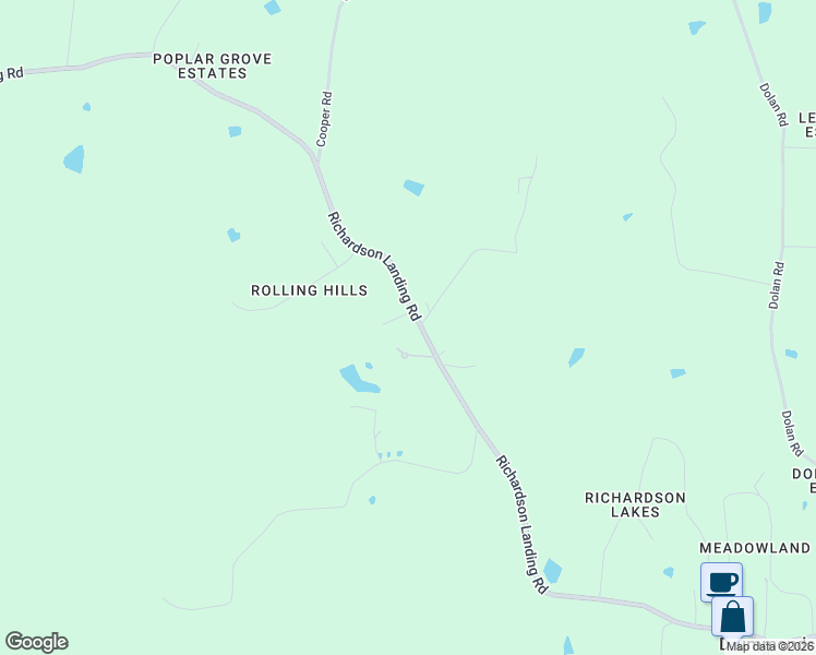 map of restaurants, bars, coffee shops, grocery stores, and more near 6743 Richardson Landing Road in Drummonds