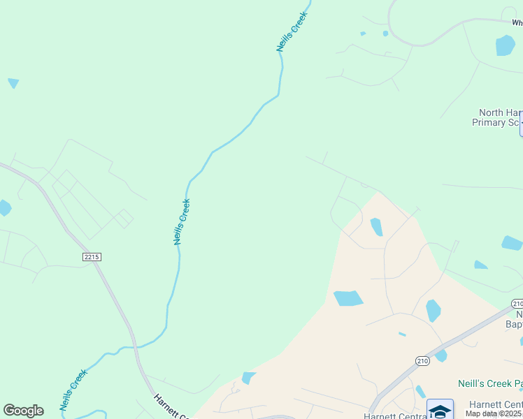 map of restaurants, bars, coffee shops, grocery stores, and more near 5127 North Carolina 210 in Angier