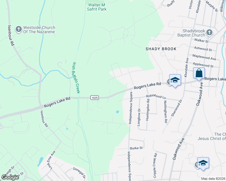 map of restaurants, bars, coffee shops, grocery stores, and more near 1205 Moss Acres Court in Kannapolis