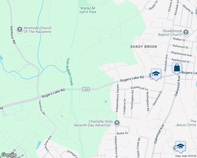 map of restaurants, bars, coffee shops, grocery stores, and more near 1505 Derbyshire Road in Kannapolis