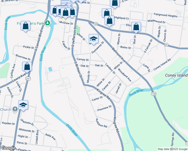 map of restaurants, bars, coffee shops, grocery stores, and more near 193 Dogwood Court in Shelbyville