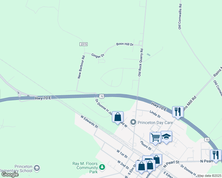 map of restaurants, bars, coffee shops, grocery stores, and more near 121 Majestic Drive in Princeton