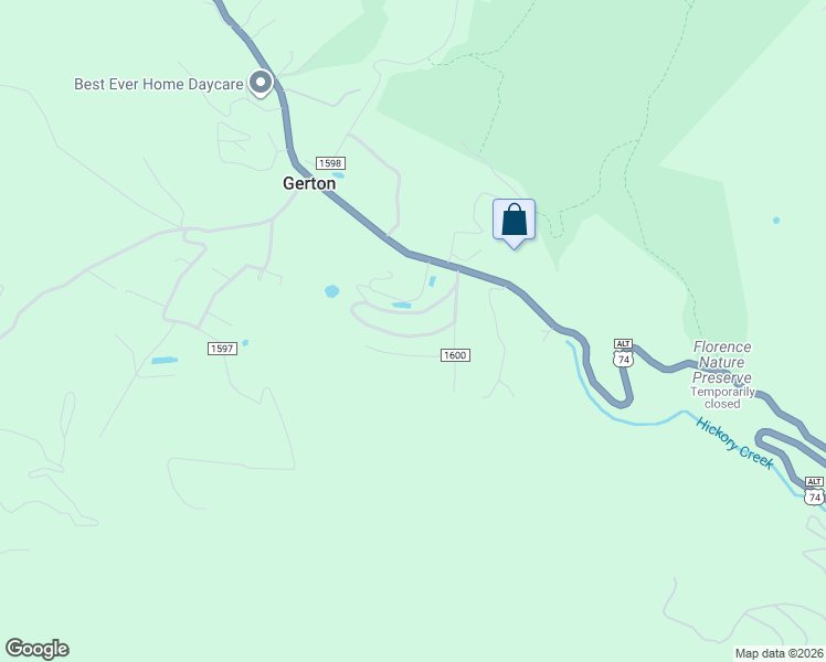 map of restaurants, bars, coffee shops, grocery stores, and more near 119 Chestnut Hill Loop Road in Gerton