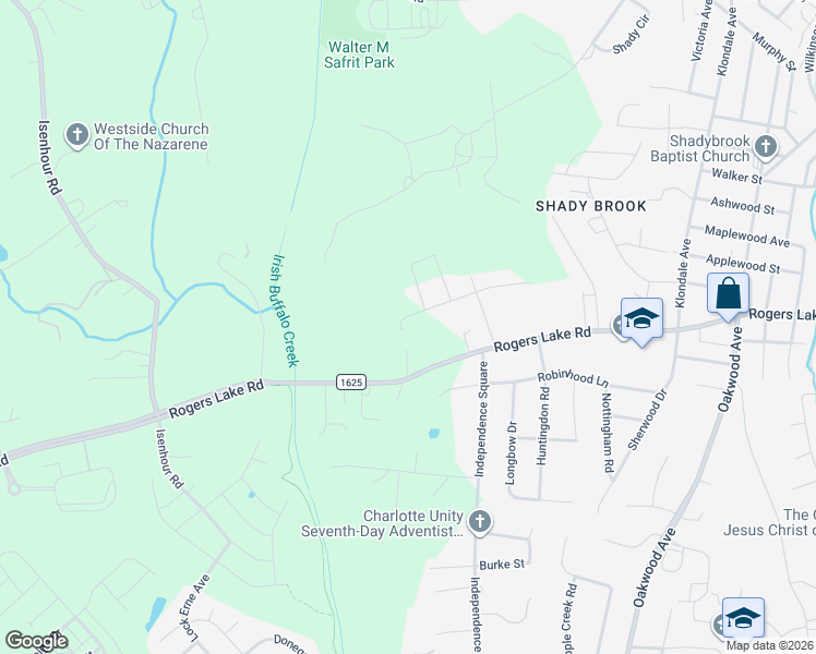 map of restaurants, bars, coffee shops, grocery stores, and more near 1505 Derbyshire Road in Kannapolis