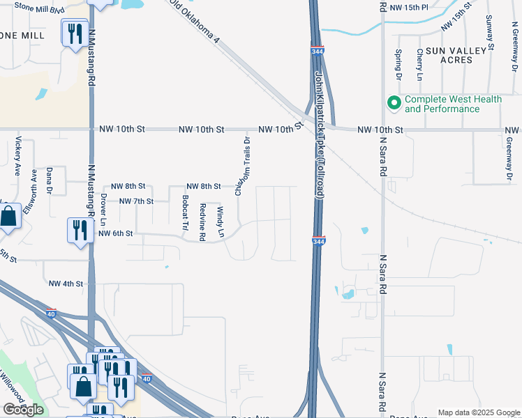 map of restaurants, bars, coffee shops, grocery stores, and more near 708 Red River Drive in Yukon