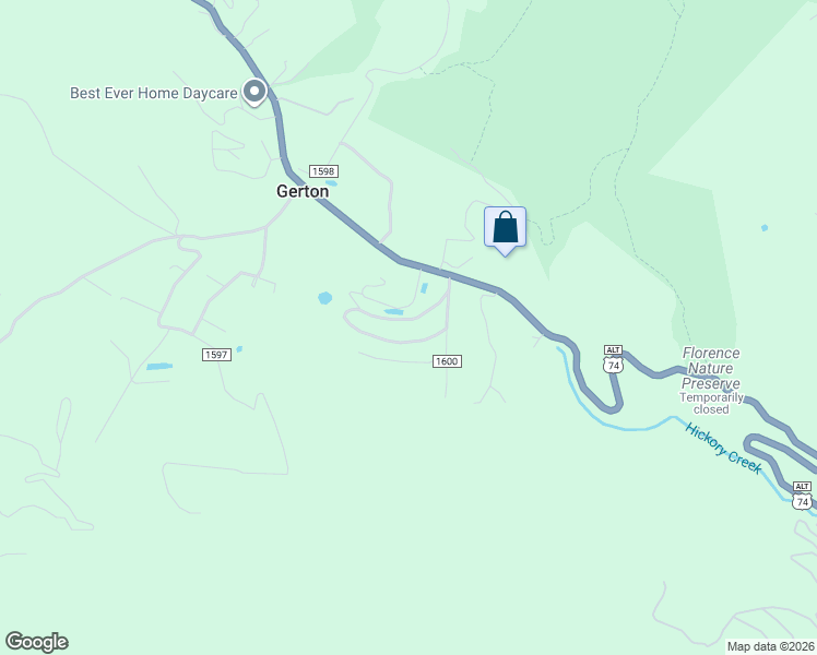 map of restaurants, bars, coffee shops, grocery stores, and more near 119 Chestnut Hill Loop Road in Gerton
