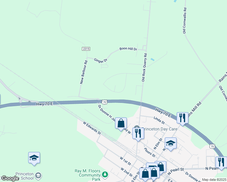 map of restaurants, bars, coffee shops, grocery stores, and more near 204 Majestic Drive in Princeton