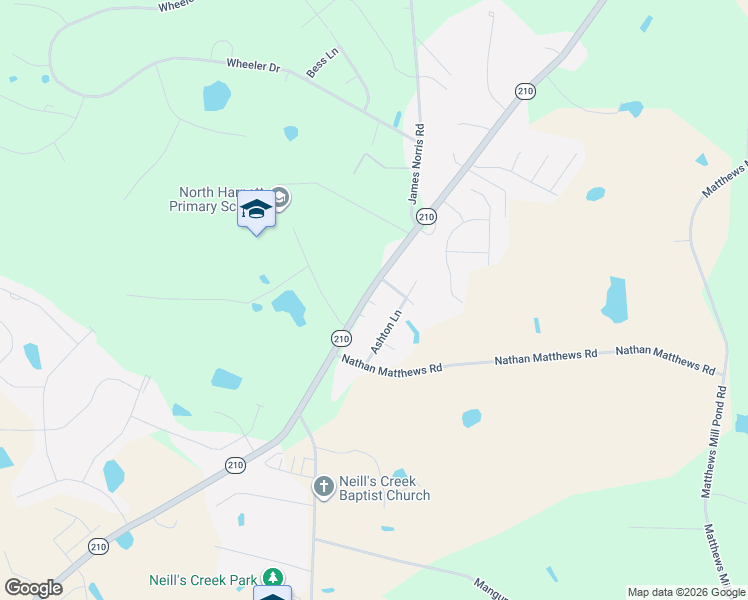 map of restaurants, bars, coffee shops, grocery stores, and more near 40 Pine Croft Road in Angier