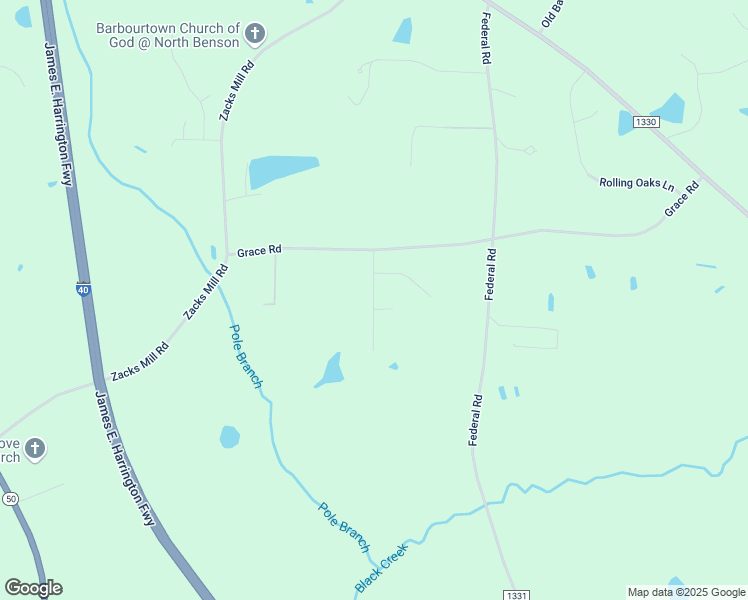 map of restaurants, bars, coffee shops, grocery stores, and more near 894 Grace Road in Benson