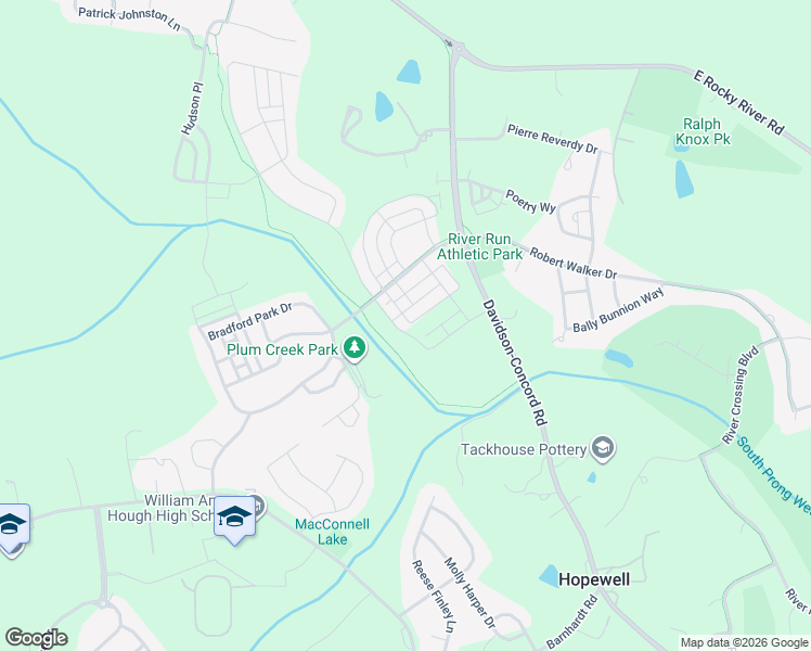 map of restaurants, bars, coffee shops, grocery stores, and more near 11440 Westbranch Parkway in Davidson
