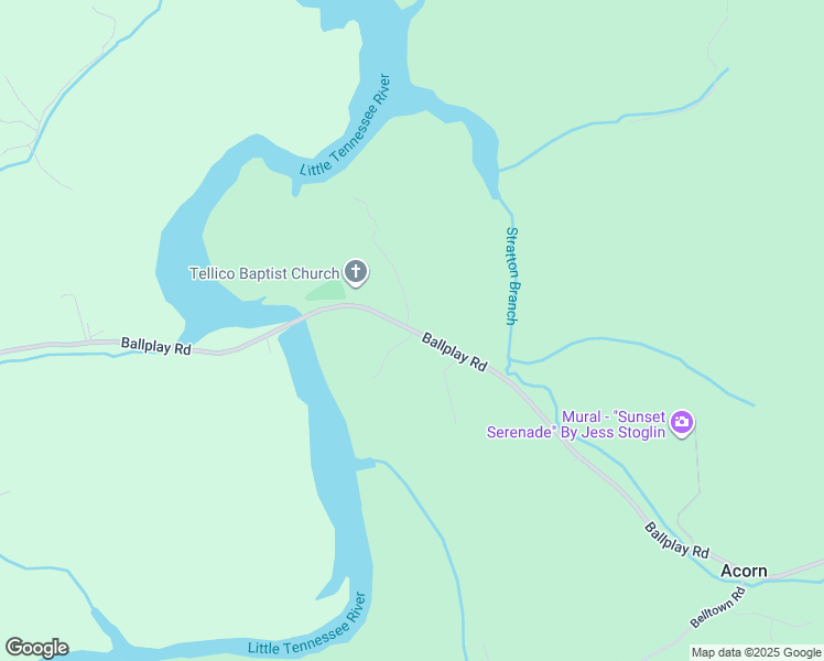 map of restaurants, bars, coffee shops, grocery stores, and more near 3320 Ballplay Road in Tellico Plains