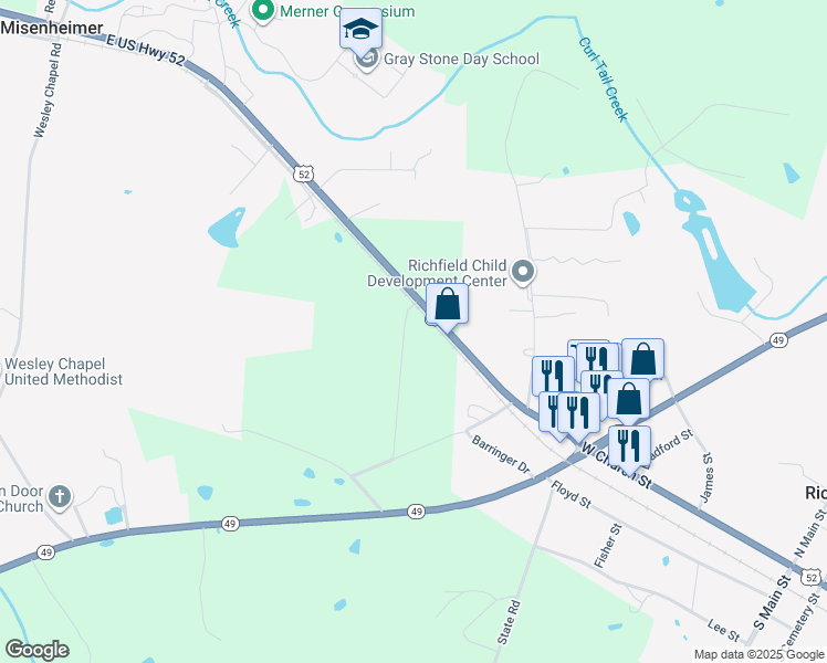 map of restaurants, bars, coffee shops, grocery stores, and more near 48303 Lynn Drive in Richfield
