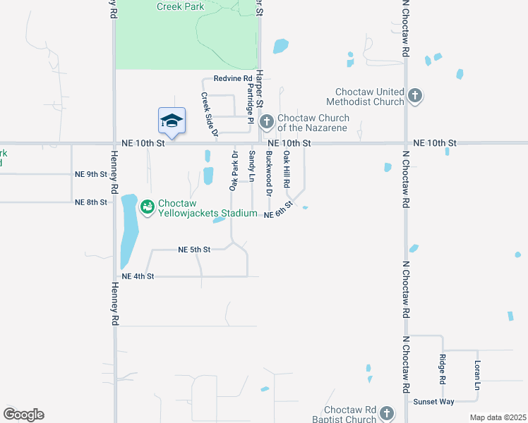 map of restaurants, bars, coffee shops, grocery stores, and more near 14515 Northeast 6th Street in Choctaw