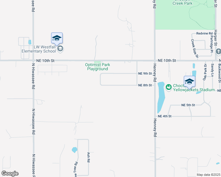 map of restaurants, bars, coffee shops, grocery stores, and more near 13712 Northeast 8th Street in Choctaw