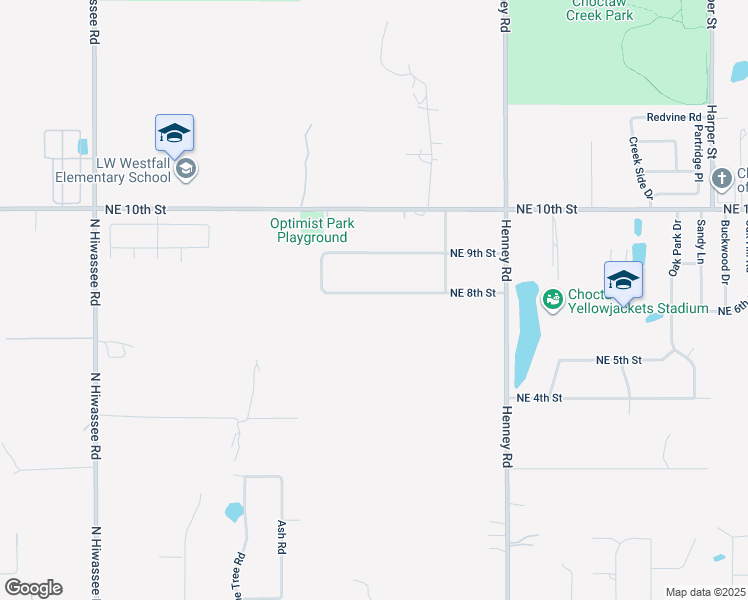 map of restaurants, bars, coffee shops, grocery stores, and more near 13712 Northeast 8th Street in Choctaw