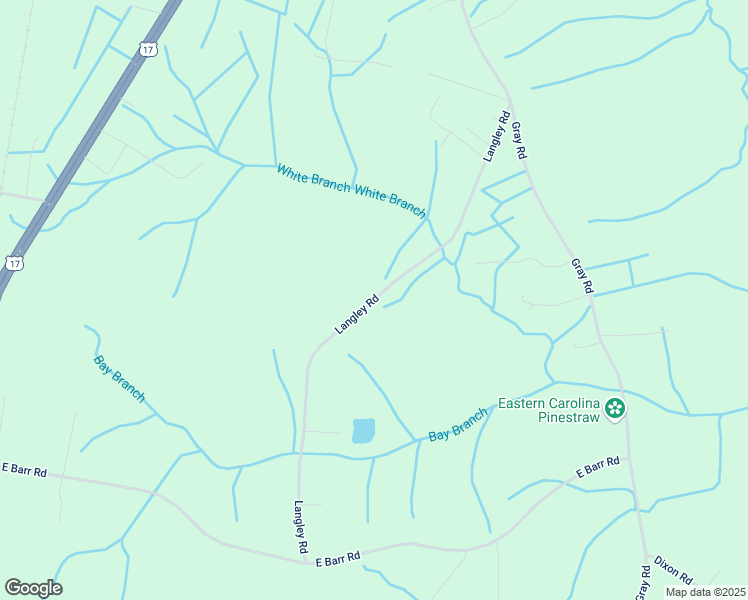 map of restaurants, bars, coffee shops, grocery stores, and more near Langley Road in Beaufort County