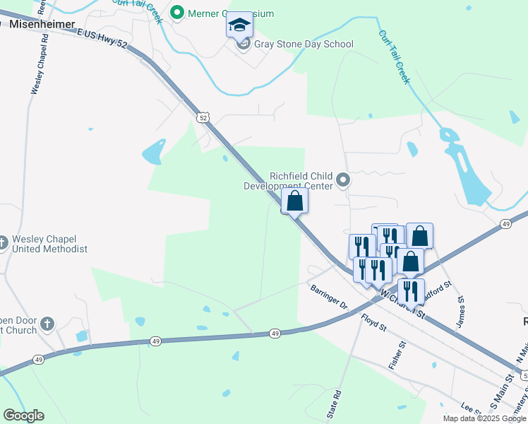 map of restaurants, bars, coffee shops, grocery stores, and more near 48071D U.S. 52 in Richfield