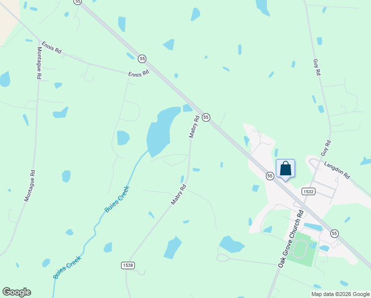 map of restaurants, bars, coffee shops, grocery stores, and more near 1-295 State Road 1538 in Angier