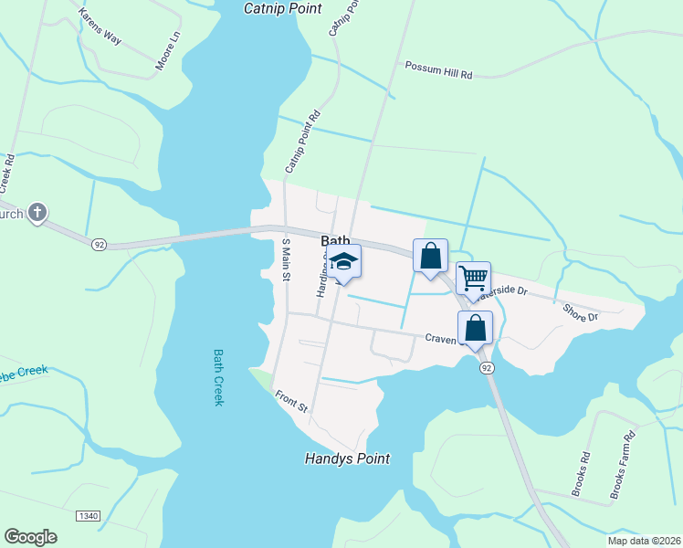 map of restaurants, bars, coffee shops, grocery stores, and more near King Street in Bath