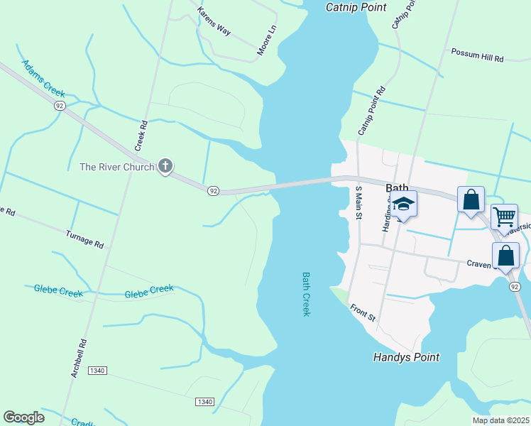 map of restaurants, bars, coffee shops, grocery stores, and more near 93 Brookshire Drive in Bath