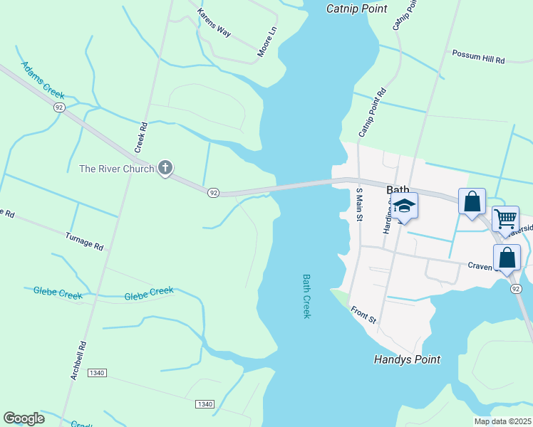 map of restaurants, bars, coffee shops, grocery stores, and more near 93 Brookshire Drive in Bath