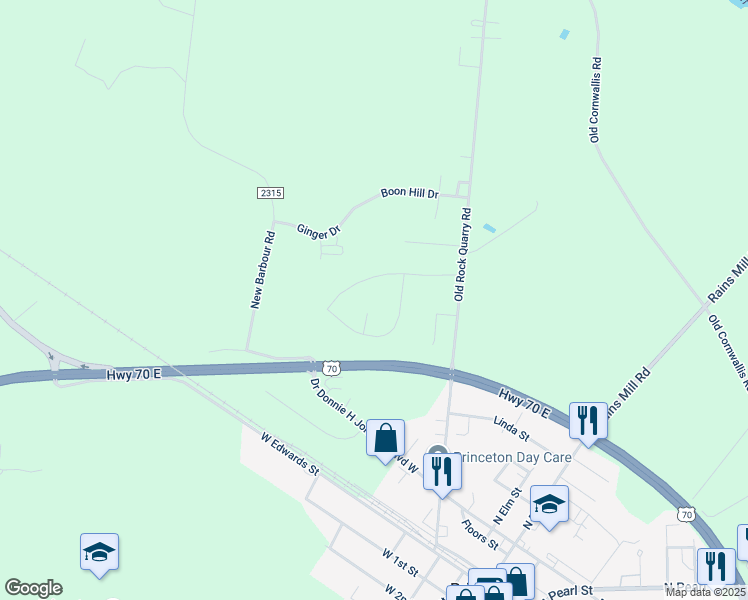 map of restaurants, bars, coffee shops, grocery stores, and more near 106 Talon Court in Princeton