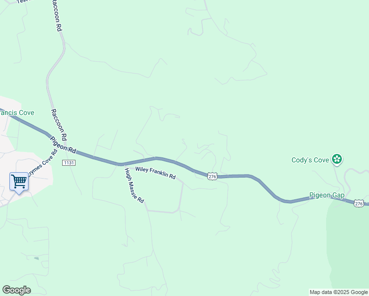 map of restaurants, bars, coffee shops, grocery stores, and more near 121 Steep Trail in Waynesville