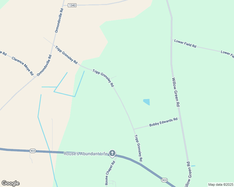 map of restaurants, bars, coffee shops, grocery stores, and more near Tripp Grimsley Road in Greene County