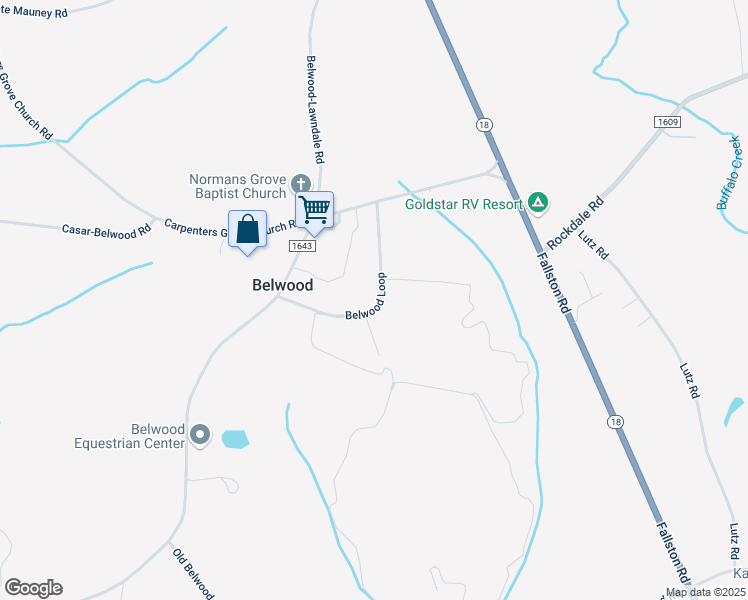 map of restaurants, bars, coffee shops, grocery stores, and more near 125 Belwood Loop in Lawndale